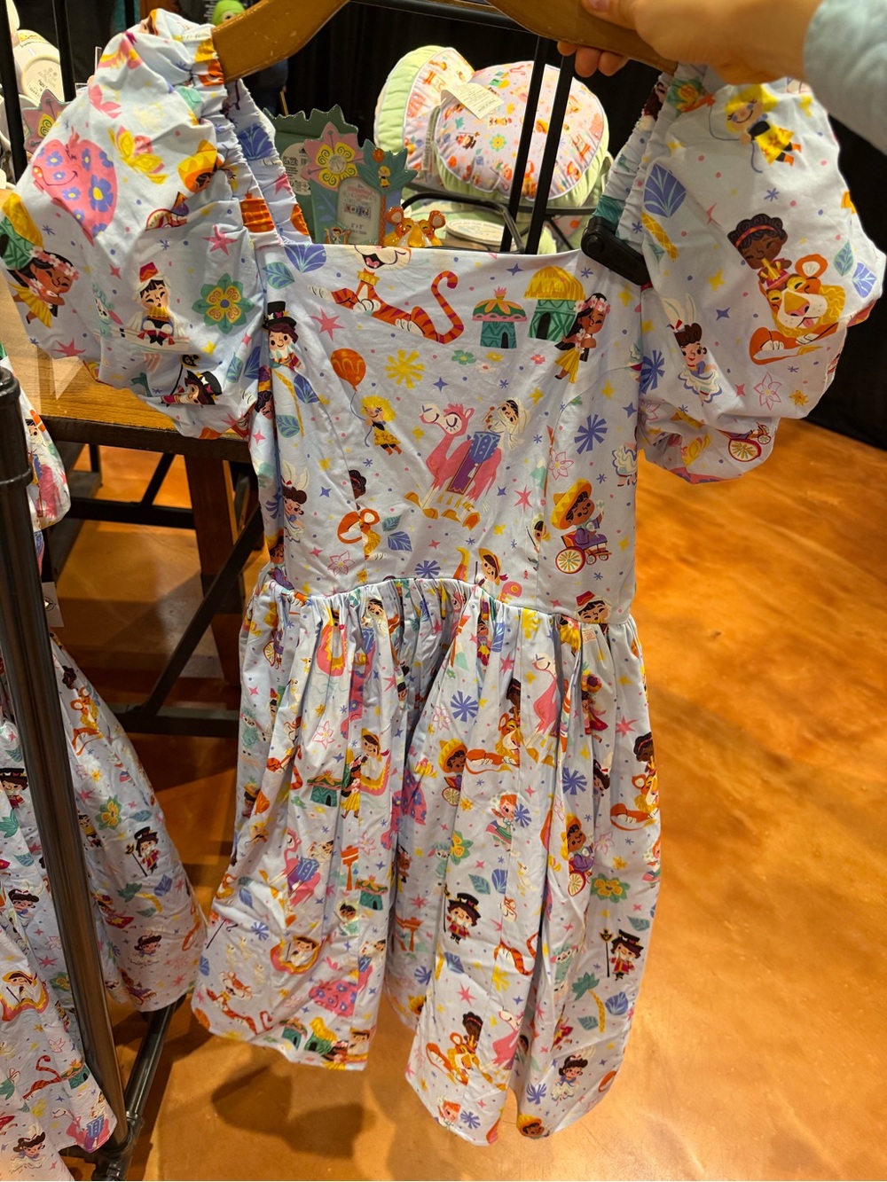 Disney parks it’s a small world puffy sleeve dress a line women’s dress NEW